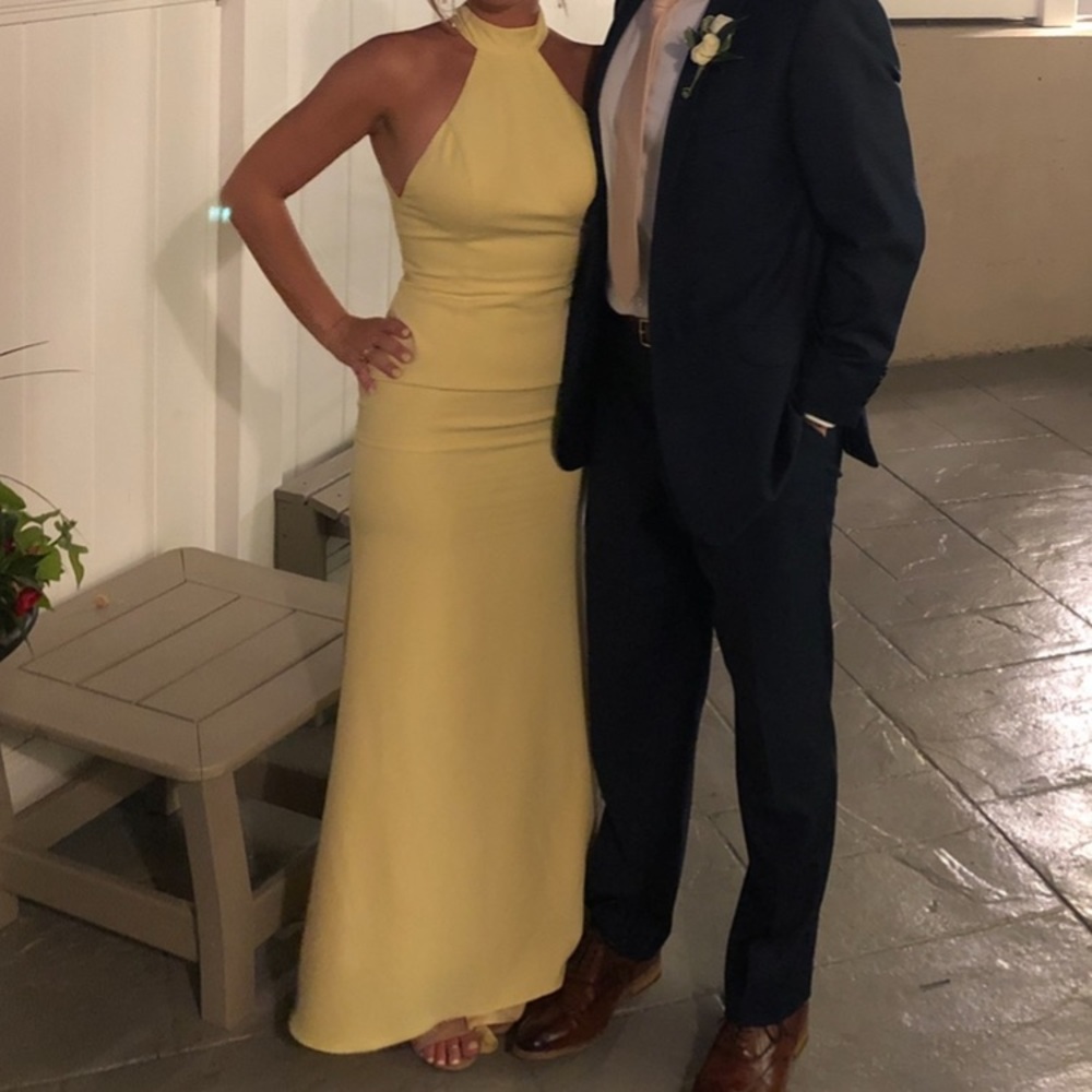 Worn once pale yellow dress